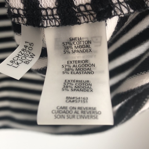 Karl Lagerfeld Lace Sleeves Striped Knit Top - Picture 6 of 12